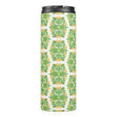 Grüne Blume, Muster von Blume, Blumenmuster Thermosbecher (Rückseite)