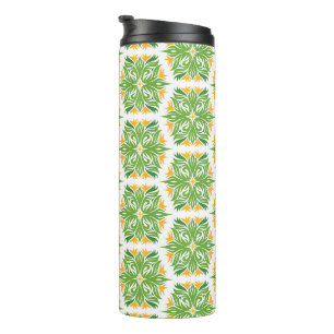 Grüne Blume, Muster von Blume, Blumenmuster Thermosbecher