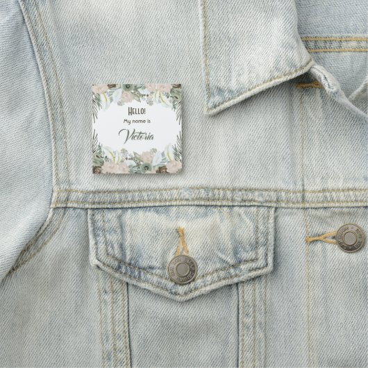 Grüne Blume Namensschild (Beispiel)