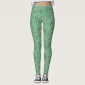 Grüne Blume Naturkunstmuster Leggings (Vorderseite)