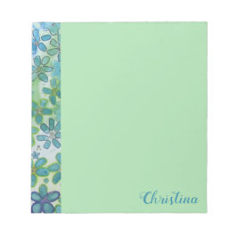 Grüne Blume Personalisiert Notizblock