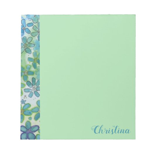 Grüne Blume Personalisiert Notizblock (Vorderseite)