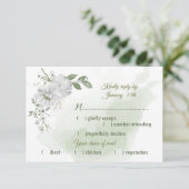 Grüne Blume RSVP Karte (Stehend Vorderseite)