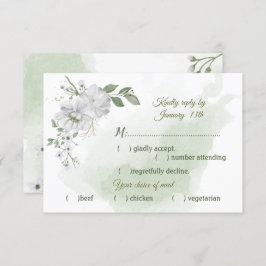 Grüne Blume RSVP Karte