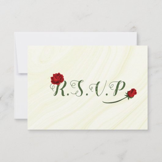 Grüne Blume RSVP Karte (Rückseite)