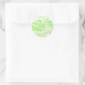 grüne Blume Runder Aufkleber (Tasche)