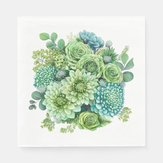 Grüne Blume Serviette (Vorderseite)