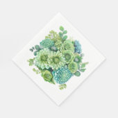 Grüne Blume Serviette (Ecke)