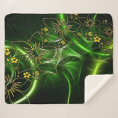 Grüne Blume Sherpa Blanket Sherpadecke (Vorderseite (Horizontal))