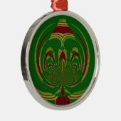 Grüne Blume Silbernes Ornament (Rechts)