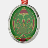 Grüne Blume Silbernes Ornament (Links)