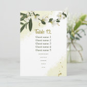 Grüne Blume Sitzkarte Tischnummer (Stehend Vorderseite)