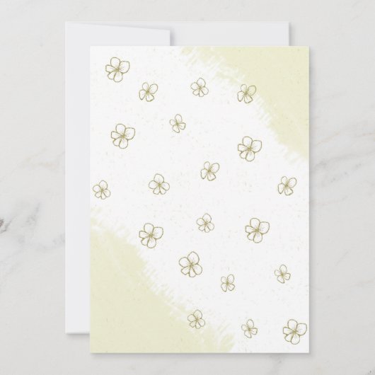 Grüne Blume Sitzkarte Tischnummer (Rückseite)