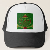 Grüne Blume Truckerkappe (Vorderseite)