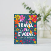 Grüne Blume Typografie Reisekostenvoranschlag Postkarte (Stehend Vorderseite)