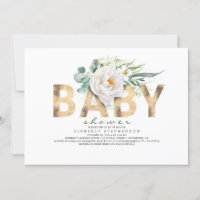 Grüne Blume und goldene Foil Kinderdusche