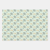 Grüne Blume und Goldkronen Geschenkpapier Set (Vorderseite 3)