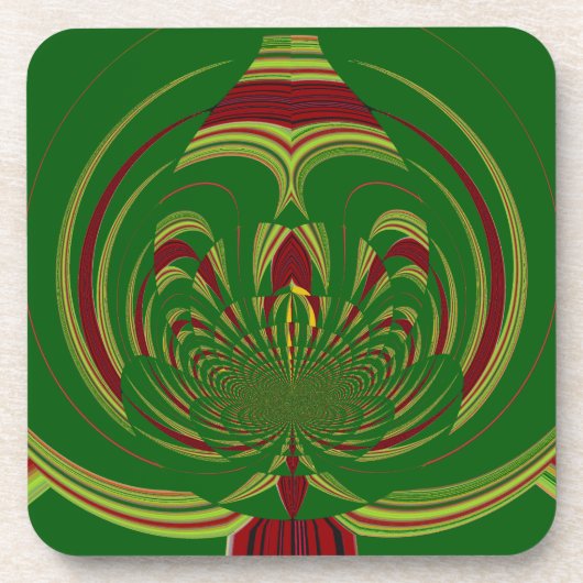 Grüne Blume Untersetzer (Vorderseite)