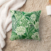 Grüne Blume, Vintages Design Kissen (Decke)