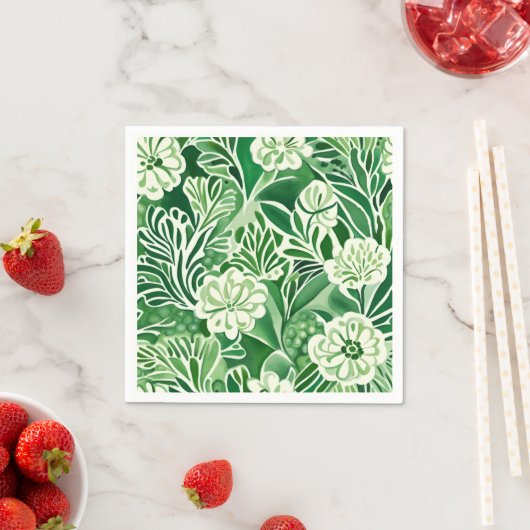 Grüne Blume, Vintages Design Serviette (Beispiel)