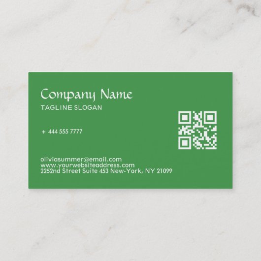 Grüne Blume Visitenkarte (Rückseite)