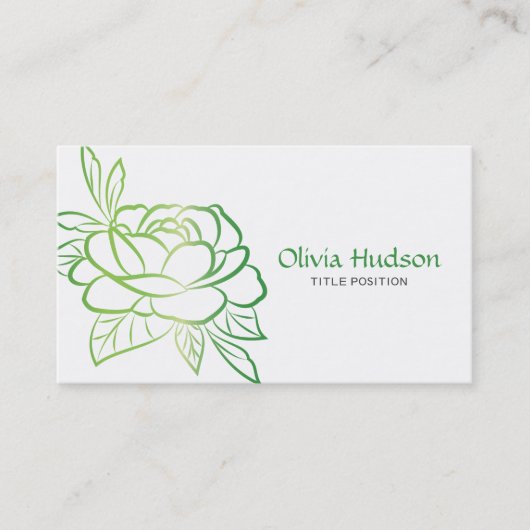 Grüne Blume Visitenkarte (Vorderseite)