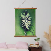 Grüne Blume Wandteppich Mit Holzrahmen (Schlafzimmer)