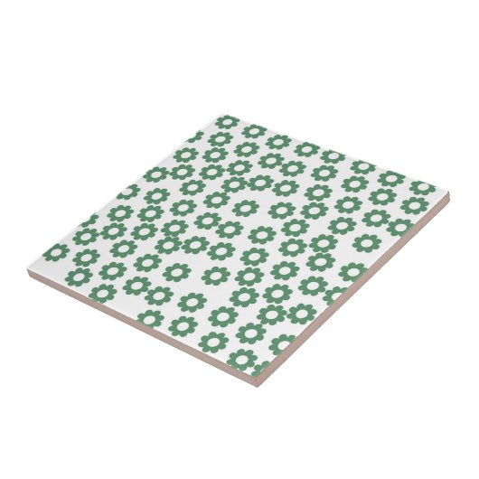 Grüne Blume Y2K Muster Fliese (Seite)