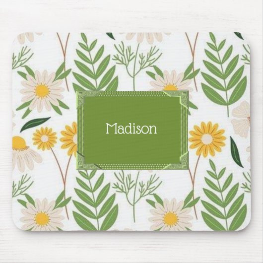 Grüne Blumen Blumen Mauspad! Mousepad (Vorne)