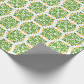 Grüne Blumen, Blumenmuster, Florales Muster Geschenkpapier (Ecke)