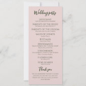 Grüne Blumen Einfaches Hochzeitsprogramm (Rückseite)