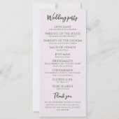 Grüne Blumen Einfaches Hochzeitsprogramm (Rückseite)