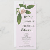 Grüne Blumen Einfaches Hochzeitsprogramm (Vorderseite)