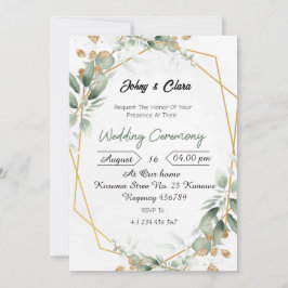 Grüne Blumen Elegance Hochzeit Einladung