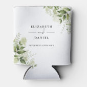 Grüne Blumen Elegante Moderne Hochzeit Dosenkühler (Vorderseite)