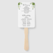 Grüne Blumen Elegantes Hochzeitsprogramm Fächer (Rückseite)