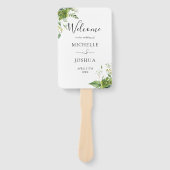 Grüne Blumen Elegantes Hochzeitsprogramm Fächer (Vorderseite)