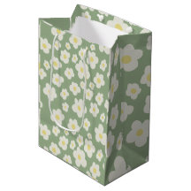 Grüne Blumen-Geschenktasche
