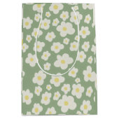 Grüne Blumen-Geschenktasche Mittlere Geschenktüte (Vorderseite)