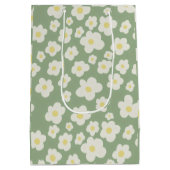 Grüne Blumen-Geschenktasche Mittlere Geschenktüte (Rückseite)