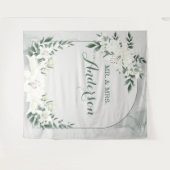 Grüne Blumen Hochzeit Botanischer Hintergrund Tepp Wandteppich (Vorderseite (Horizontal))