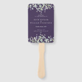 Grüne Blumen Hochzeitsprogramm in Lila Fächer (Vorderseite)