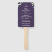 Grüne Blumen Hochzeitsprogramm in Lila Fächer (Rückseite)