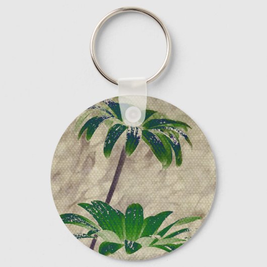 Grüne Blumen Keychain Schlüsselanhänger (Vorderseite)