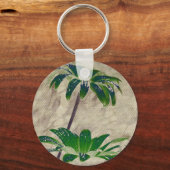 Grüne Blumen Keychain Schlüsselanhänger (Vorderseite)