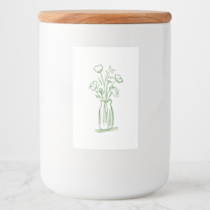 Grüne Blumen Minimale handgezeichnete botanische Lebensmitteletikett
