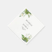 Grüne Blumen Moderne Elegante Hochzeit Serviette (Ecke)