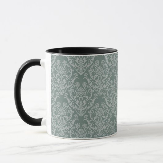 Grüne Blumen-Tapete Tasse (Links)
