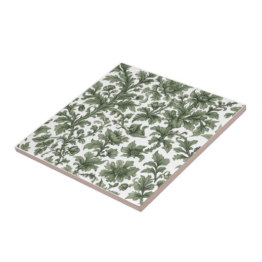 grüne Blumen und Blätter Fliese (Seite)