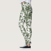 grüne Blumen und Blätter Leggings (Links)